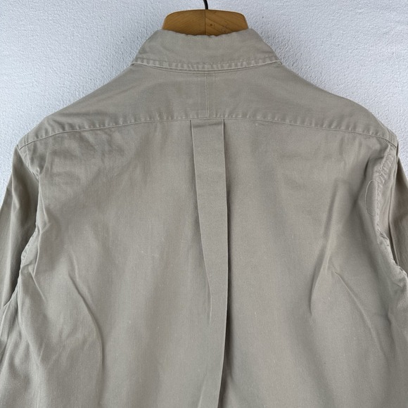 Vintage Polo Ralph Lauren Button Down Shirt Men's Small Large Khaki 100% Cotton - Picture 6 of 12
